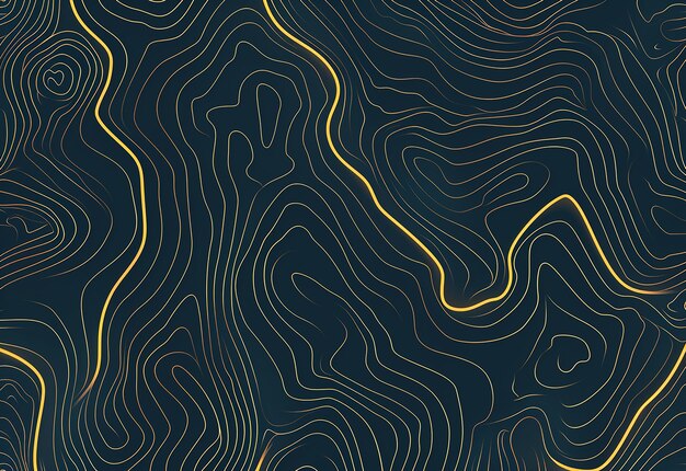 Zdjęcie zdjęcie geometrycznej ciemnej mapy topograficznej z czarnym luksusowym tłem z złotymi elementami