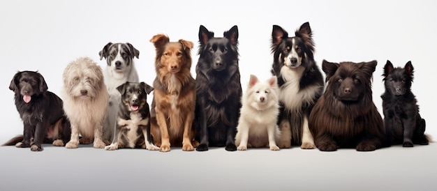 Zdjęcie grupy uroczych psów siedzących