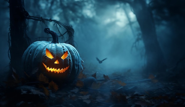 Zdjęcie Halloween tapeta ze złą dynią na dzień Halloween