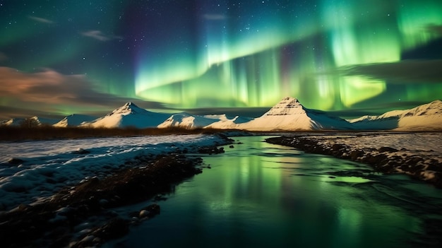 Zdjęcie hipnotyzującej aurory borealnej na Islandii