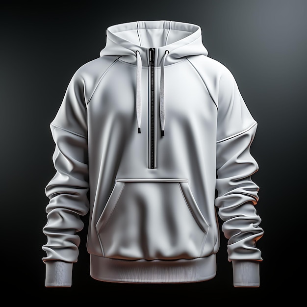 Zdjęcie Hoodie dla mężczyzn Zip Up Style z Fleece Fabric Drawstring Ho Front View Clean BG Izolowany