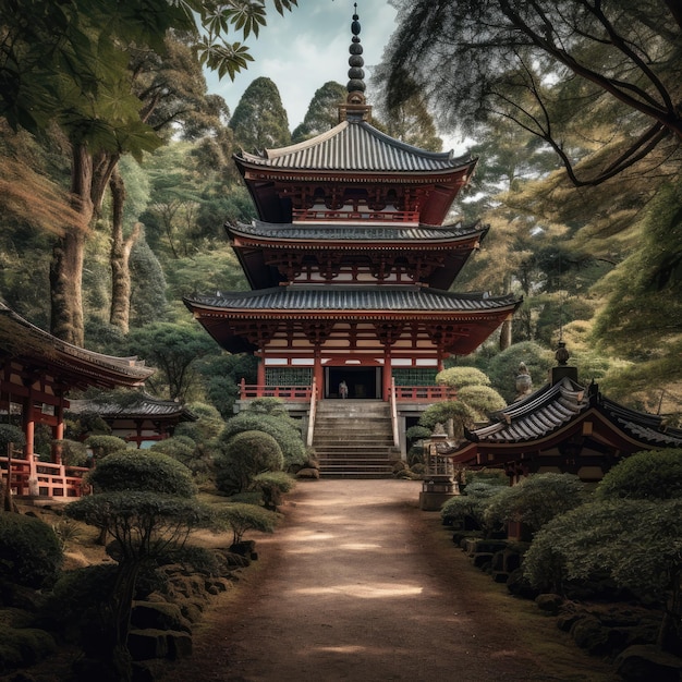 Zdjęcie zdjęcie japońskiej świątyni