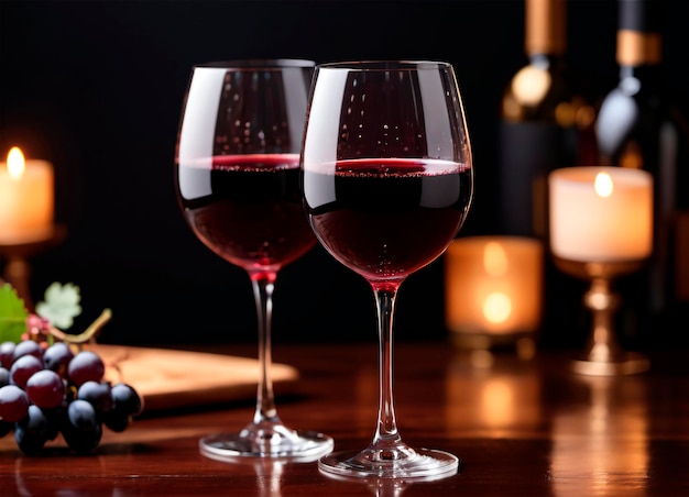 Zdjęcie kieliszka z czerwonym winem