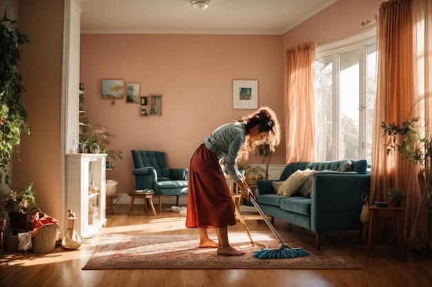 Zdjęcie kobiet sprzątających dom
