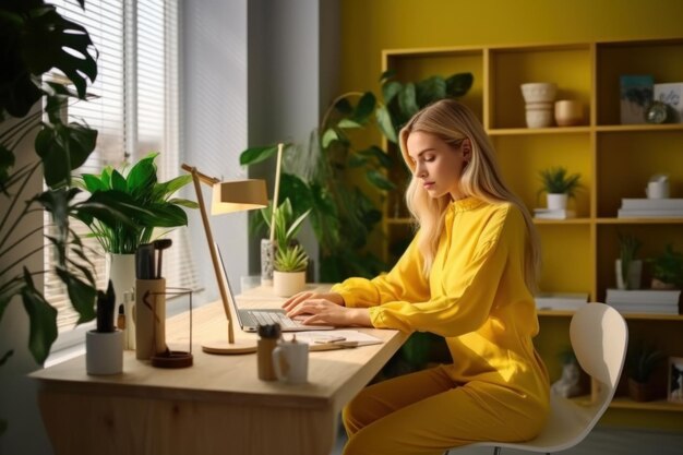 Zdjęcie kobiety pracującej w nowoczesnym biurze