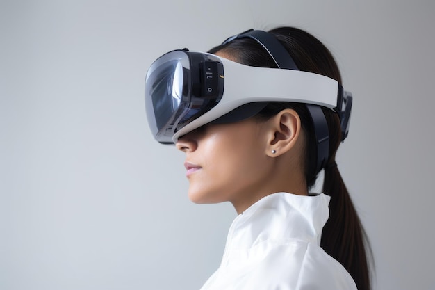 Zdjęcie kobiety używającej okularów VR