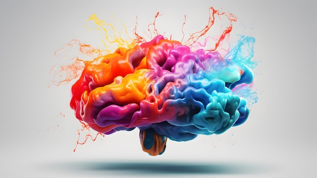 zdjęcie kolorowego mózgu do reklam edukacyjnych w mediach społecznościowych pomysły na mózg nowoczesne realistyczne