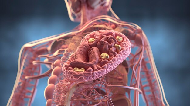 Zdjęcie koncepcji medycznej z układem pokarmowym