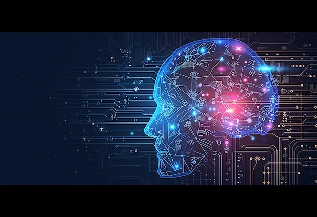 Zdjęcie koncepcji mózgu technologii sztucznej inteligencji z cyfrową transformacją