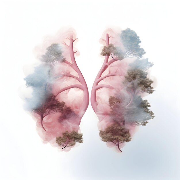 Zdjęcie zdjęcie koncepcji zdrowych płuc czyste płuca bez zanieczyszczenia płuc światy dzień płuc