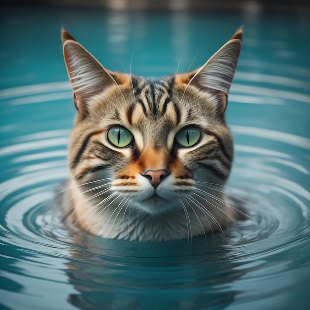 zdjęcie kota, który uwielbia pływać