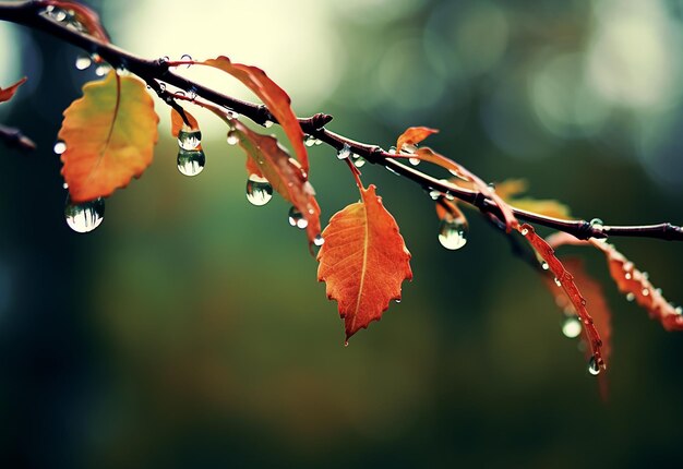 Zdjęcie zdjęcie kropli rosy na gałęzi, kropli deszczu na suchej gałęzi drzewa, piękna tapeta przyrody