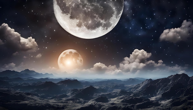 zdjęcie księżyca i księżyca na niebie