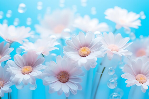 Zdjęcie kwiatów Daisy z retro futurystycznym motywem