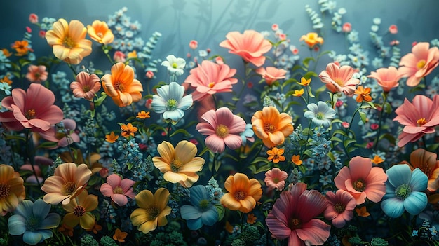 zdjęcie kwiatów i roślin z słowami kwiaty na dole