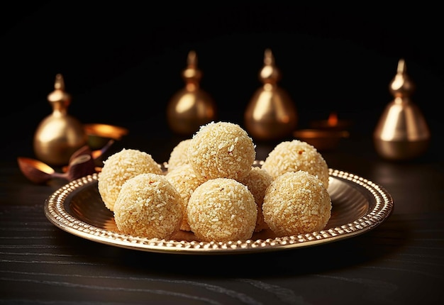 Zdjęcie laddoo laddu motichoor laddu indyjskich tradycyjnych słodyczy