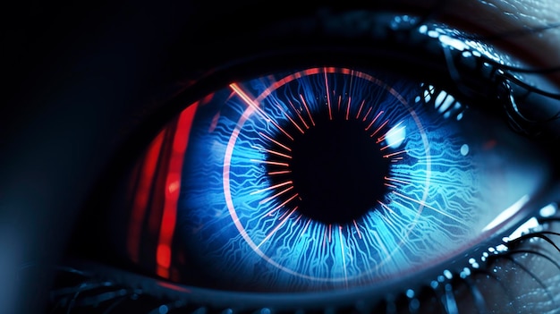 Zdjęcie lasera tworzącego precyzyjny wzór wokół oka