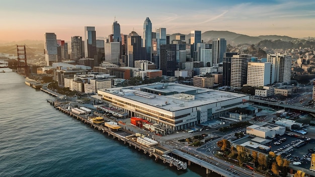 Zdjęcie lotnicze centrum transportowego Salesforce w San Francisco w Stanach Zjednoczonych