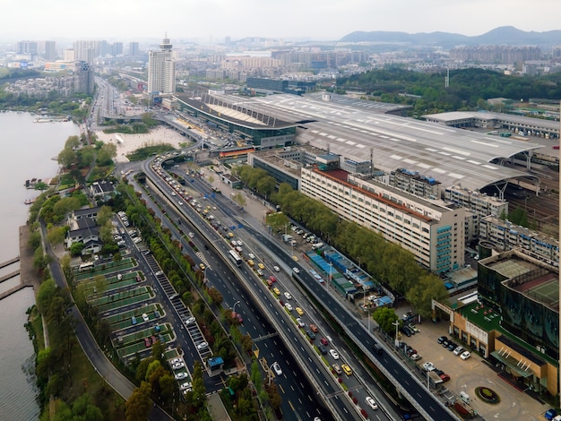 Zdjęcie lotnicze drogi stacji Nanjing