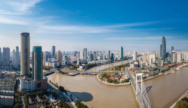 Zdjęcie lotnicze panoramy krajobrazu miasta Ningbo