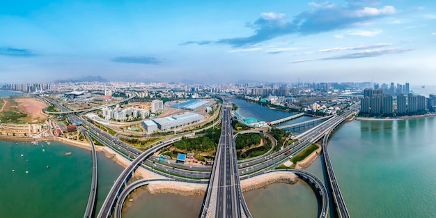 Zdjęcie lotnicze Qingdao Jiaozhou Bay Bridge