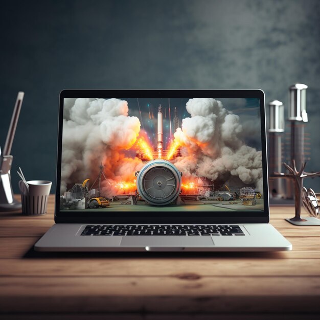 Zdjęcie makiety głośnika laptopa ustawienia celu rakiety