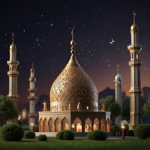 zdjęcie meczetu z gwiazdą na górze
