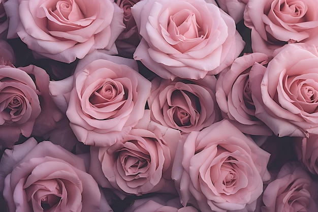 Zdjęcie miękkich różowych róż na tle starożytnej tekstury ba
