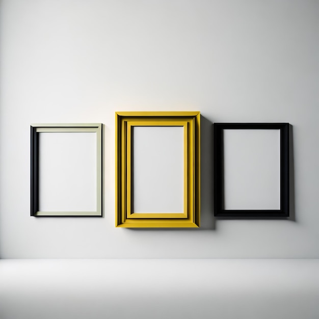 zdjęcie minimalistyczne puste ramki z dwukolorowym tłem