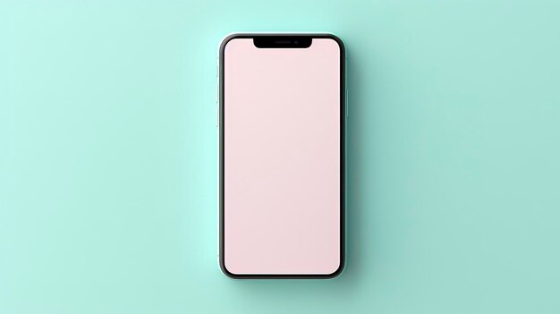 Zdjęcie minimalistycznego iPhone'a z zwykłym pastelowym tłem i bez rozproszeń