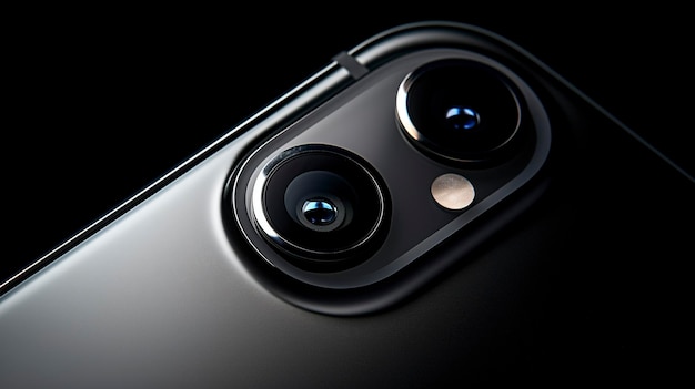Zdjęcie minimalistycznego zbliżenia obiektywu tylnej kamery iPhone'a