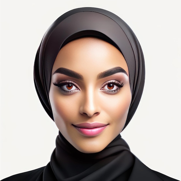 Zdjęcie młodej muzułmanki o doskonałej skórze Generacyjna AI