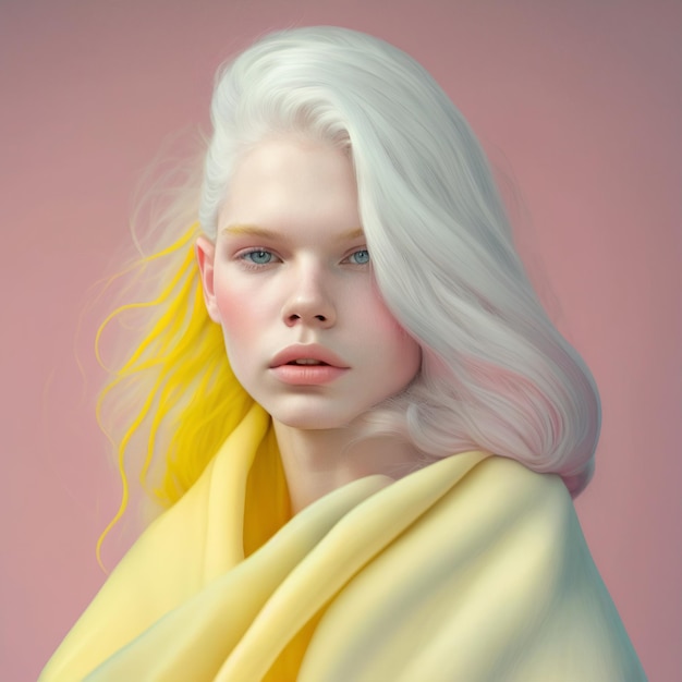 Zdjęcie mody albinos model portret
