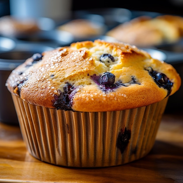 Zdjęcie zdjęcie muffina z jagodami