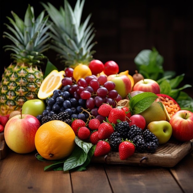 zdjęcie niektórych świeżych owoców z sadu i koncepcja zdrowego stylu odżywiania