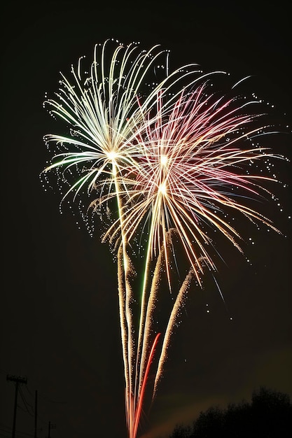 Zdjęcie zdjęcie noworocznych fajerwerków na niebie