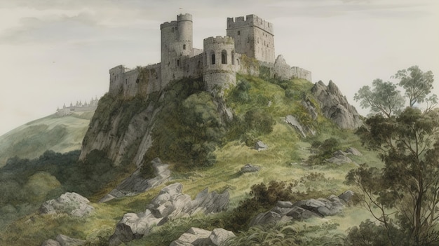 Zdjęcie obrazu zamku na wzgórzu