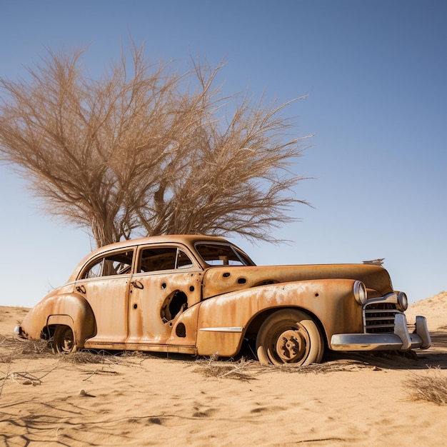 Zdjęcie opuszczonego starego samochodu z Solitaire Namibia