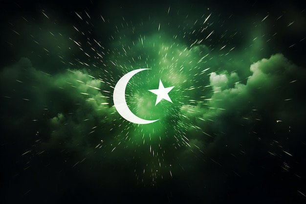 Zdjęcie zdjęcie pakistan dzień 14 sierpnia tło pakistan smokey flaga kombinacja kolorów na czarno