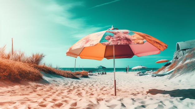 Zdjęcie parasola na plaży