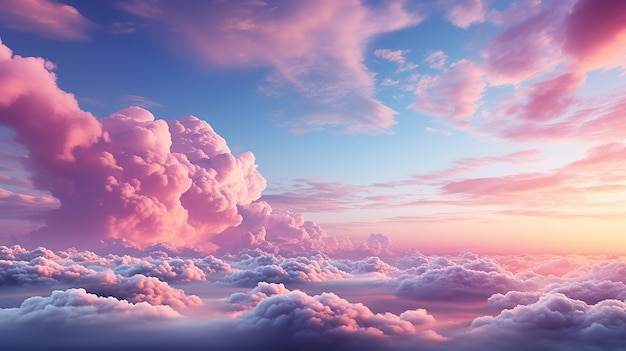 Zdjęcie pastelowe tło nieba w kobiecym stylu
