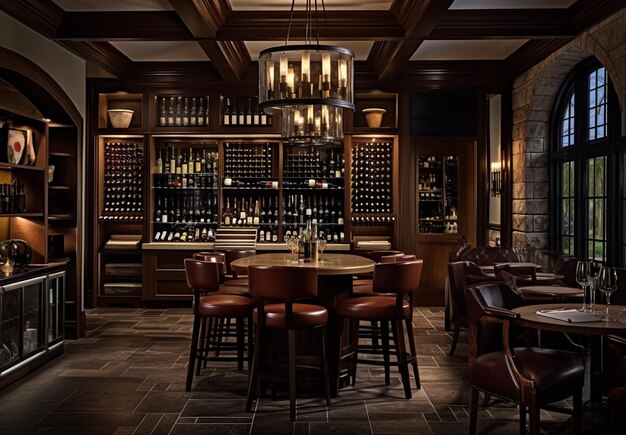 zdjęcie pełnego kieliszka wina w barze z winem