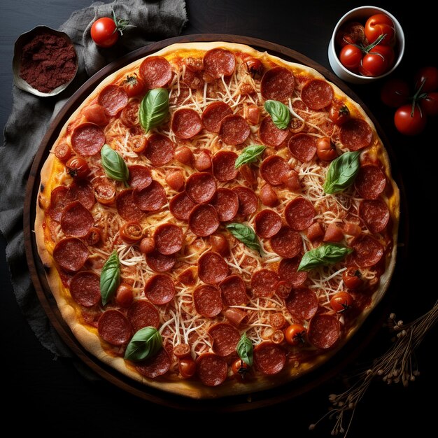 Zdjęcie pepperoni pizza ser pizza jedzenie pizza pizza pepperoni mozzarella mozzarela ser