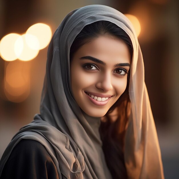 zdjęcie piękna kobieta ubrana w hidżab
