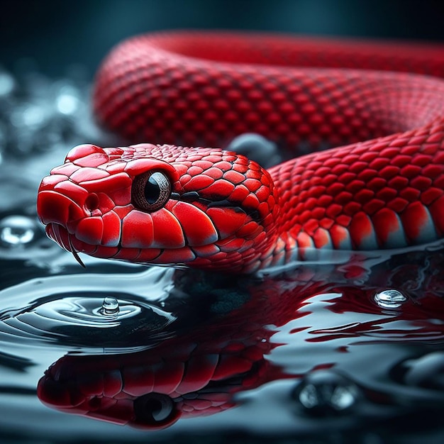 Zdjęcie pięknego węża, naprawdę niebezpiecznego, przerażającego wyglądu.