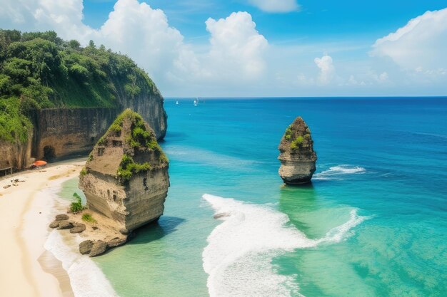 zdjęcie pięknej plaży diamentowej na Bali w Indonezji
