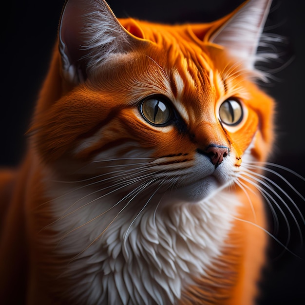 Zdjęcie pomarańczowego kota na tle miasta