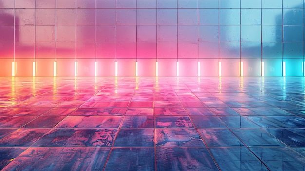 zdjęcie pomieszczenia z jasnym światłem na ścianieNeon abstrakcyjne tło kolorowy tunel neonowy sNe