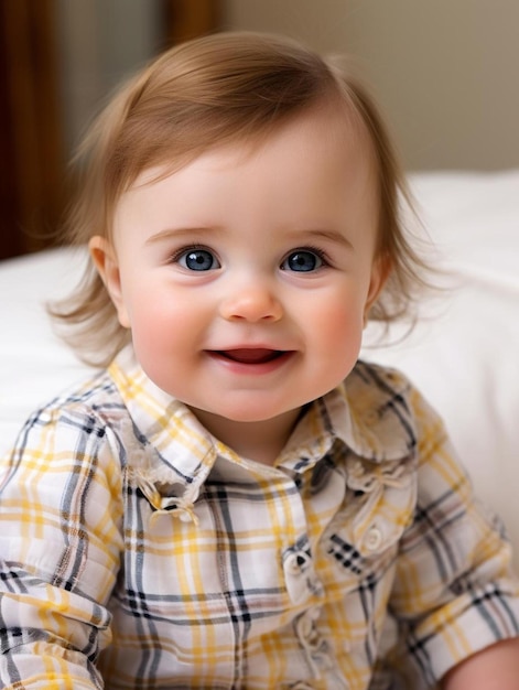 Zdjęcie portretowe prostego włosa amerykańskiej niemowlęcia