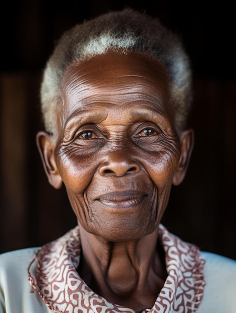 Zdjęcie portretowe starszej dorosłej kobiety z Trynidadu i Tobagonii